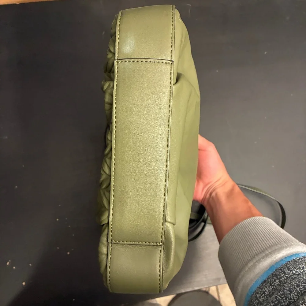 Simply Vera Vera Wang Olive Green Chevron Quilted Crossbody Bag Gunmetal Pattern